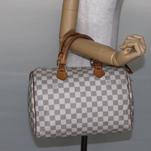LOUIS VUITTON Damier Azur Speedy 30 Hand Bag N41533 LV Auth 147935 - Picture 1 of 16